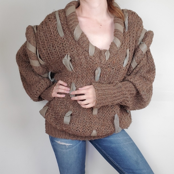 Vintage Sweaters - Vintage Mary Farrin browb chunky knit sweater